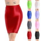Glamorous Shiny High Waisted Pencil Mini Skirt Stretchy Bodycon Clubwear