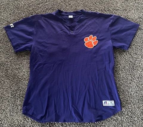 Vintage Clemson Tigers Baseball Jersey Size XL Russell Athletic Stitched Cover