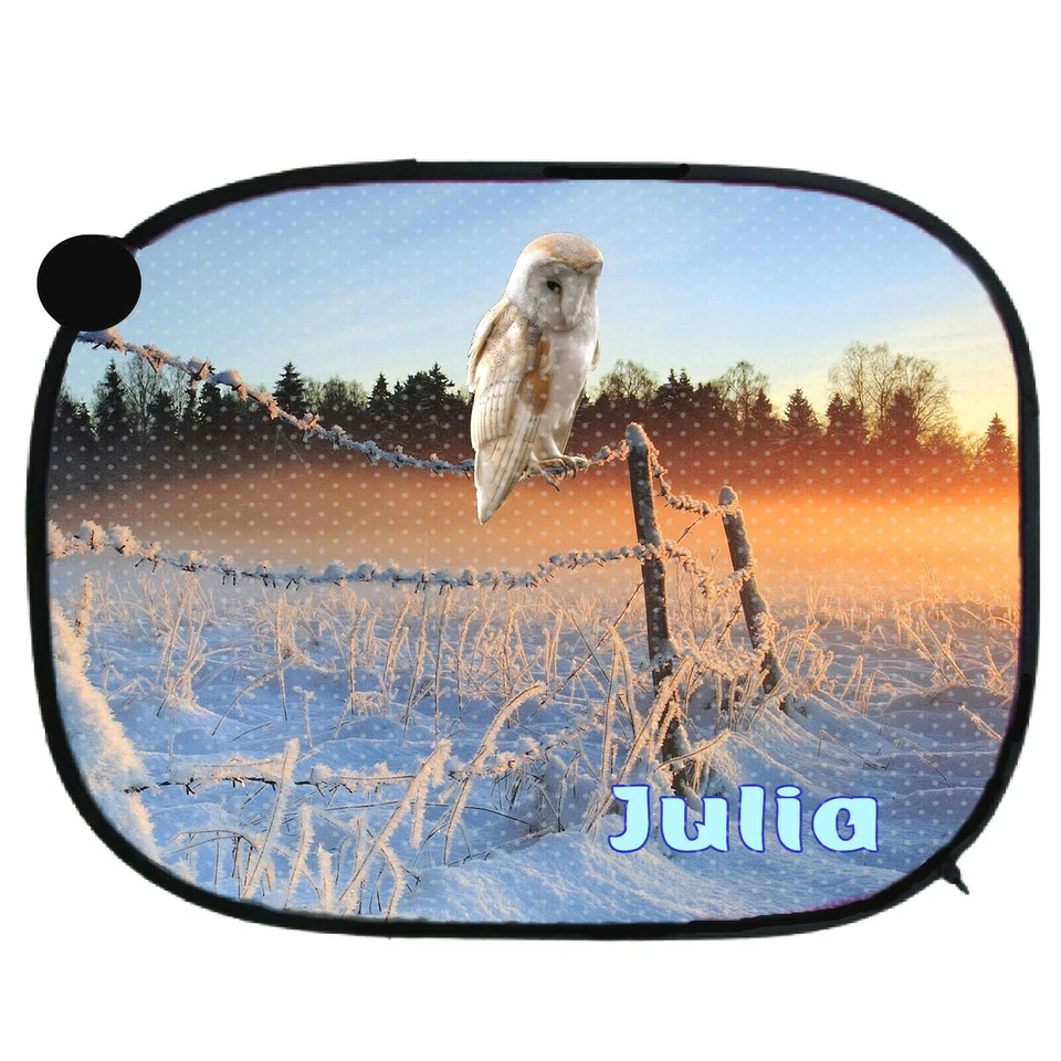 Pare soleil pour voiture chouette personnalisé prénom au choix réf 19 - Photo 1/1