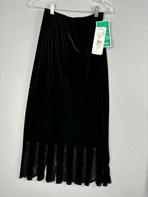 MSK Women’s Skirt Small Black Evening Velvet Gusset Maxi Slit 3265 - Image 1 of 4