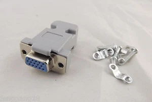 1pcs DB15 VGA Female 15Pin 3 Rows D-Sub Connector Plastic Hood Cover Backshell - Picture 1 of 6