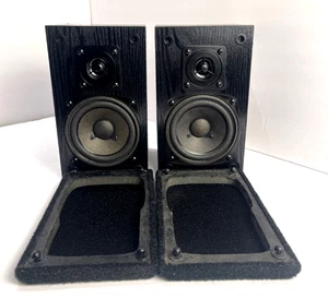 Vintage KLH AV-1001 Small Black Desktop Speakers - Picture 1 of 8