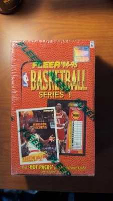 Serie 1 de baloncesto Fleer 1994-95 paquetes de cajas de pasatiempos selladas de fábrica Foto 1 de 2