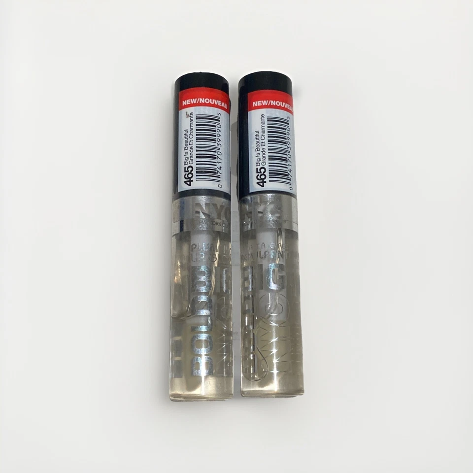 2x NYC Nueva York Color # 465 Big Is Beautiful ~Big Bold Plumping Clear Shine Foto 1 de 1