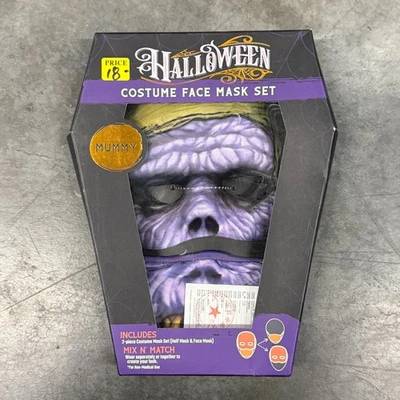 Set of 2 Halloween Mummy Faces Costume Masks Mix N' Match Horror Creepy Props - Image 1 of 4