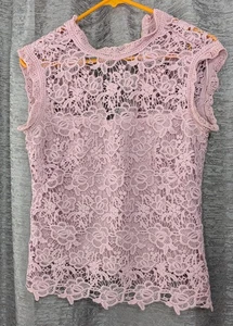 Nanette Lavender Lace W/Zip Women's Sleeveless Sz Small  - Picture 1 of 4