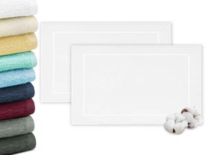 2er Set Badematten Badvorleger Badteppich Duschvorleger 50x70 cm 100% Baumwolle - Bild 1 von 47