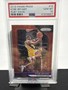 Kobe Bryant 2018 Panini Prizm Ruby Wave #15 PSA 10 - Imagen 1 de 2