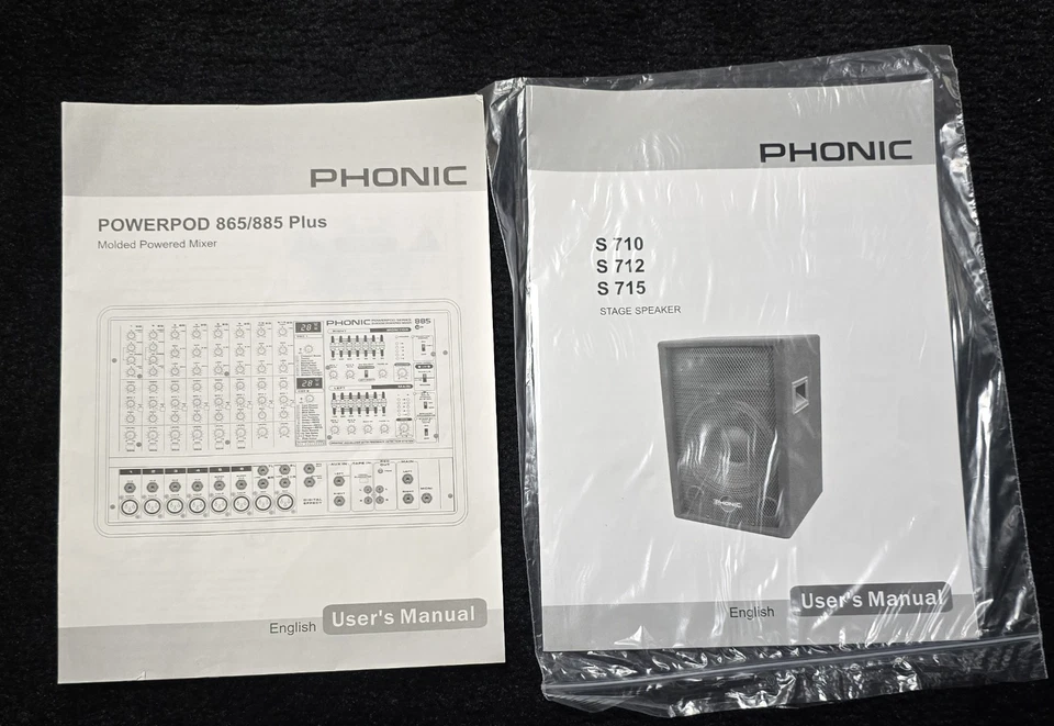 Sistema de megafonía mezclador eléctrico Phonic PowerPod 865 885 Plus MANUAL DEL PROPIETARIO Foto 1 de 1