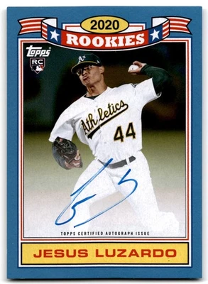 2019 TOPPS ARCHIVES BLEU ROOKIE SIGNATURE /25 Jesus Luzardo Rookie Auto /25 - Image 1 of 2