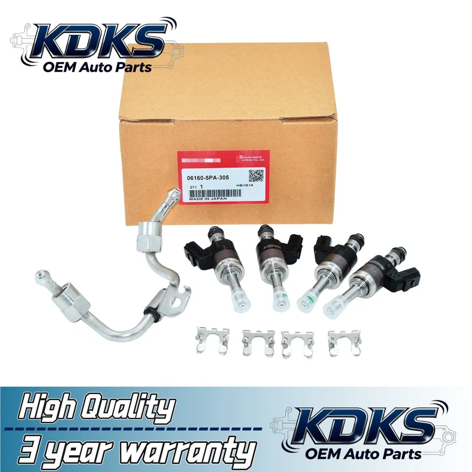 4PCS Fuel Injectors 16010-5PA-305 OEM For Honda Accord 2018-2020 CR-V 2017-2020