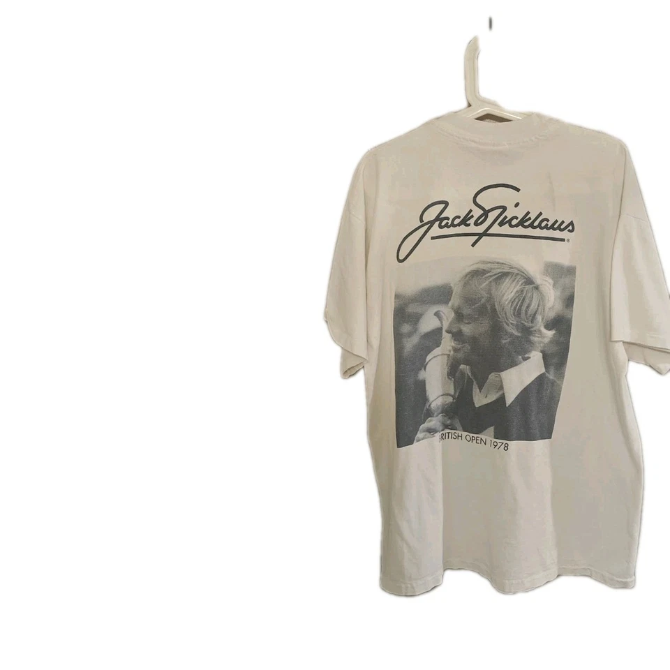 Camisa DE COLECCIÓN Jack Nicklaus Para Hombres OSFA Gris 1978 Abierta Puntada Única Retrato Foto 1 de 4