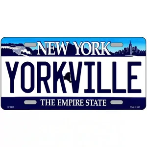 Letrero de metal azul Yorkville New York - Imagen 1 de 1