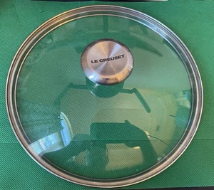 Le Creuset #24cm / 9.5” Round Glass Stainless Steel Knob Sauté Fry Pan Lid Only - Picture 1 of 5