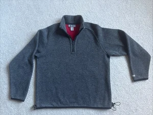 Eastern Mountain Sports Sweater/Jacket 1/4 Zip Grey Wool Fleece Lined Men’s S - Picture 1 of 9