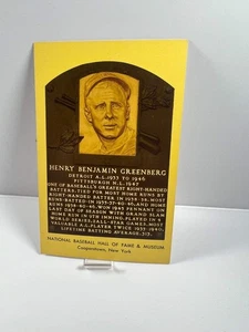 SIGNED - Hank Greenberg - Yellow HOF Postcard - Authentic - JSA COA - Picture 1 of 3
