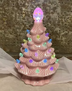 CERAMICA ILLUMINATA STILE RETRÒ Decorazione Pasqua Uovo Rosa Primavera Albero di Natale 7" - Foto 1 di 11