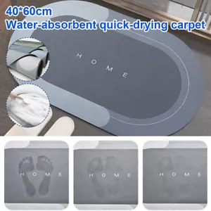 Floor Bathroom Mat Quick Drying Carpet Water Absorbent Non-Slip Super Soft Rug - Picture 1 of 18