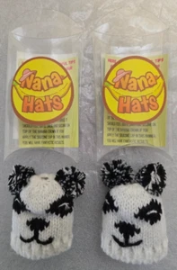 Nana Hats Keep Bananas Fresh Longer Pandas Silicone 2-Caps With Magnet - Picture 1 of 1