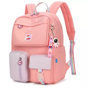 Children's School Backpack Girls Teenager Backpack Girl School Bag Pink & Purple - Picture 1 of 6