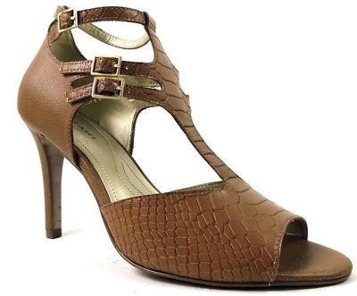 Tahari Women's Warner T-Strap Sandals Camel Brown Leather Size 8.5 M - Image 1 of 4