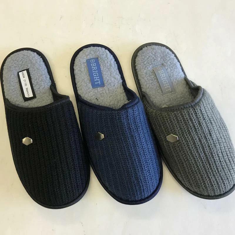 Мягкие теплые мужские зимние тапочки меховые удобные повседневные комнатные плетеные верхняя обувь 62034 - Изображение 1 из 1