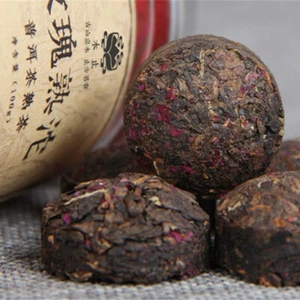 100g Yunnan Rosé Pu-Erh Tuocha - Reifer Tee mit Natürlicher Rose in Dose - Bild 1 von 12