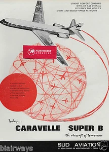 SUD AVIATION CARAVELLE SUPER B IN FINNAIR SERVICE 1964 1.200.000 FLYING HRS AD - Bild 1 von 1