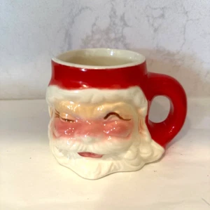 VINTAGE 1950s WINKING SANTA CHRISTMAS MUG - Picture 1 of 5