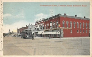 # B979 EMPORIA, KS. POSTCARD, COMMERICAL STREET - Picture 1 of 2
