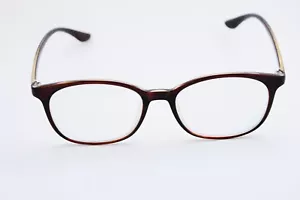 POOQ 1422 FULL RIM PLASTIC EYEGLASS FRAMES BROWN CRYSTAL 53-19 NEW - Picture 1 of 6