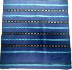 USED HANDKERCHIEF VINTAGE BLUE BANDANA PATTERN COTTON 18" POCKET SQUARE HANKY - Picture 1 of 3