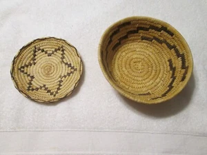 Vintage Tonoho O'odham Papago Native American Basket Coil Woven Star Design - Bild 1 von 6