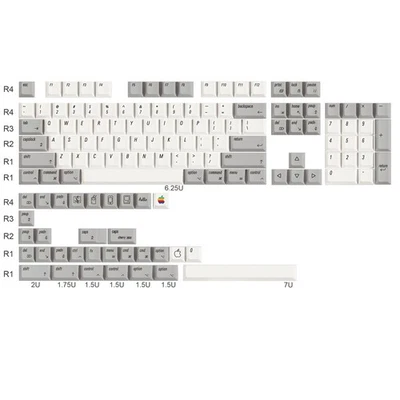 Cherry Profile Retro White Grey Mac Style Dye Subs PBT Keycap Set - Image 1 of 4
