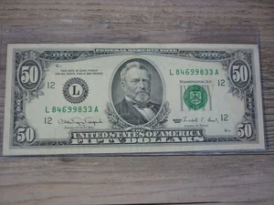 VINTAGE SERIES 1990 $50 DOLLAR BILL FEDERAL RESERVE NOTE UNCIRCULATED - Picture 1 of 2
