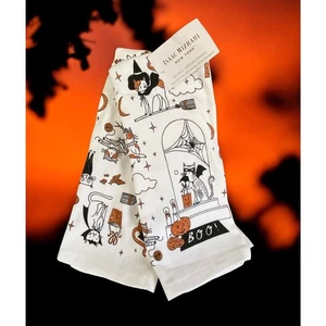 Neu mit Etikett Halloween Party Katze Katzen in Kostümen Hexe Boo Kitty Geschirr Küchentuch Set - Bild 1 von 4