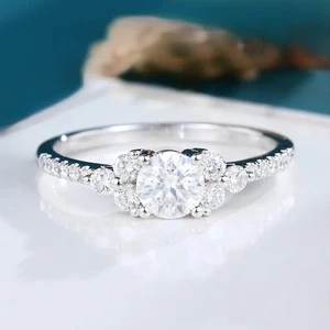 14K White Gold IGI Certified Lab Grown Diamond Wedding Ring 1.70 Ct Round Cut - Picture 1 of 7