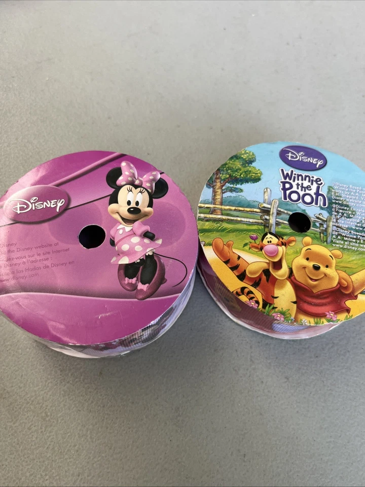 Disney Minnie Mouse & Winnie the Pooh Grosgrain Ribbon Lot of 2 – 1” x 3yd Each  - Image 1 of 4