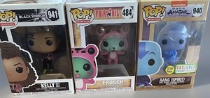 Funko Pop 940 Avatar-AANG, 941 Black Mirror-Kelly, 484 Fairy Tale-Frosch NIB - Picture 1 of 5