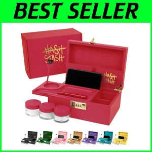 Chic Large Bamboo Storage Box with Combination Lock & Decorative Accessories - Picture 1 of 10