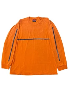 VTG 1990s USA Quicksilver Retro Surf Orange Longsleeve Large 21.5” x 28.5” - Picture 1 of 8