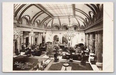 San Francisco California, Palace Hotel Palm Court, VTG RPPC Real Photo Postcard - Image 1 of 2