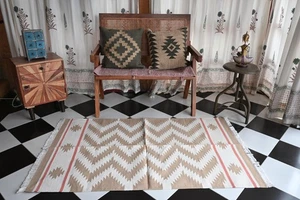 Baumwollteppich Rugmoda Beige Chevron - Bild 1 von 5