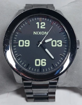 Nixon Take Charge The Corporal 100 M 48mm Black Stainless Steel  *New Battery* - Image 1 of 4