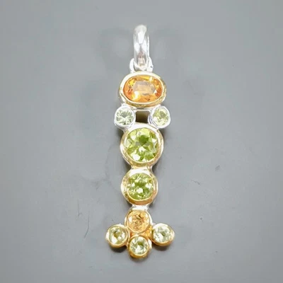 Jewellery Natural Peridot Pendant 925 Sterling Silver  /NP51425 - Image 1 of 4
