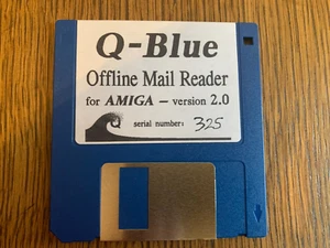 Lector de correo sin conexión Q-AZUL VERSIÓN 2.0 PROGRAMA AMIGA 3.5" PULGADAS DISQUETE(S) PROBADO - Imagen 1 de 2