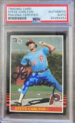 Steve Carlton auto card 1984 Donruss #305 Philadelphia Phillies PSA Encapsulated - Image 1 of 2