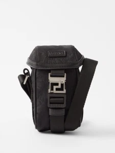 Versace Neo Jacquard Barocco Nylon Leather Trim Small Crossbody Bag NWT $775 - Picture 1 of 12