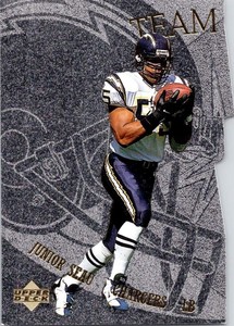 Junior Seau 1997 UPPER DECK NFL TEAM MATES DIE CUT INSERT CARD #TM49 Chargers SP