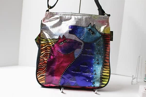 Laurel Burch MARES cavalli lamina tote media shopper borsa a tracolla nuova con etichette - Foto 1 di 11